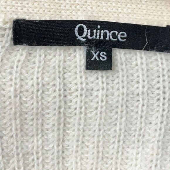 Quince Oversized Ribbed Cream Boyfriend 100% Cashmere Jenni Kayne Cardigan Small - Picture 5 of 10